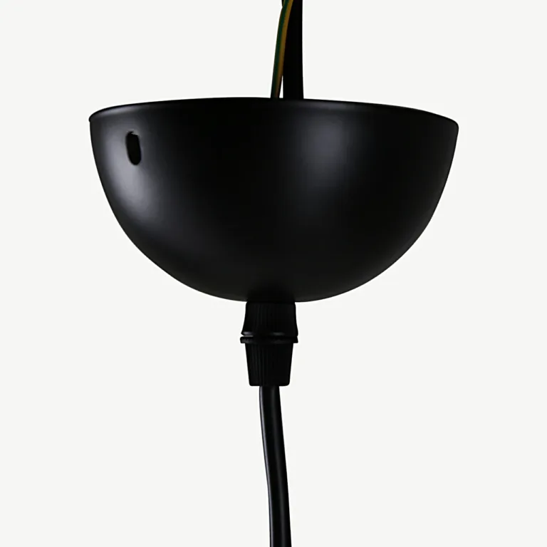 Must puitdetailiga rippvalgusti Gruid (teras, ø18 cm) - 15505-888
