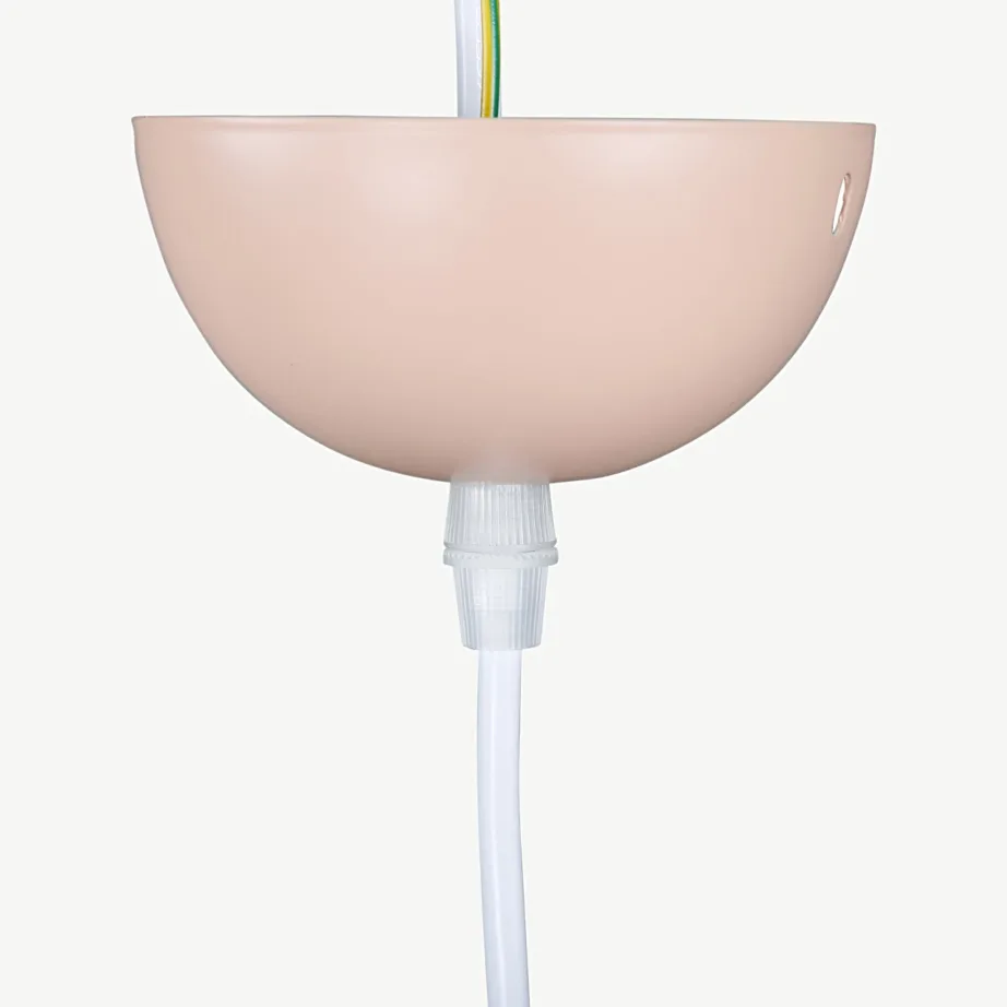 Tolmuroosa rippvalgusti Tubbie pähklipuidu detailiga, D23 cm, terasest, 15506-809 – 4