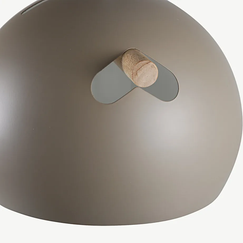 Beežist terasest Tubbie rippvalgusti pähklipuu detailiga, ø29 cm, 15506-880 – 5