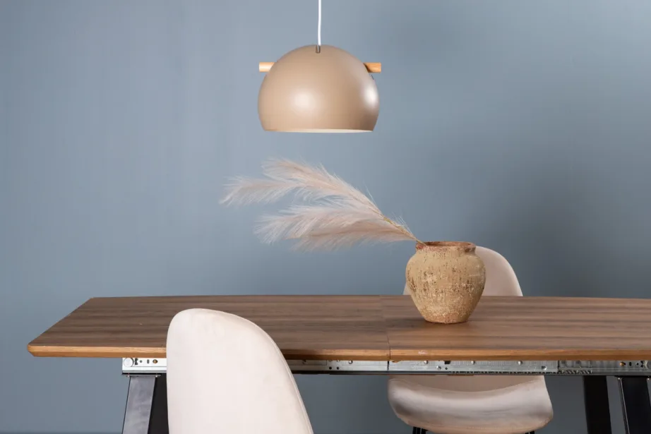 Beežist terasest Tubbie rippvalgusti pähklipuu detailiga, ø29 cm, 15506-880 – 6