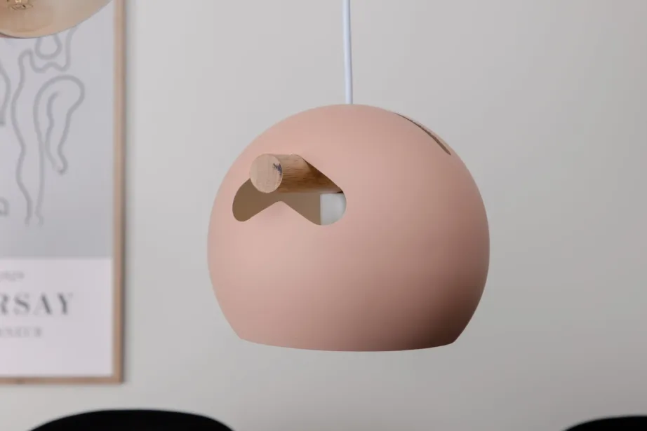 Tolmuroosa kolme kupliga Tubbie rippvalgusti pähklipuidu detailidega, 15507-809 – 14