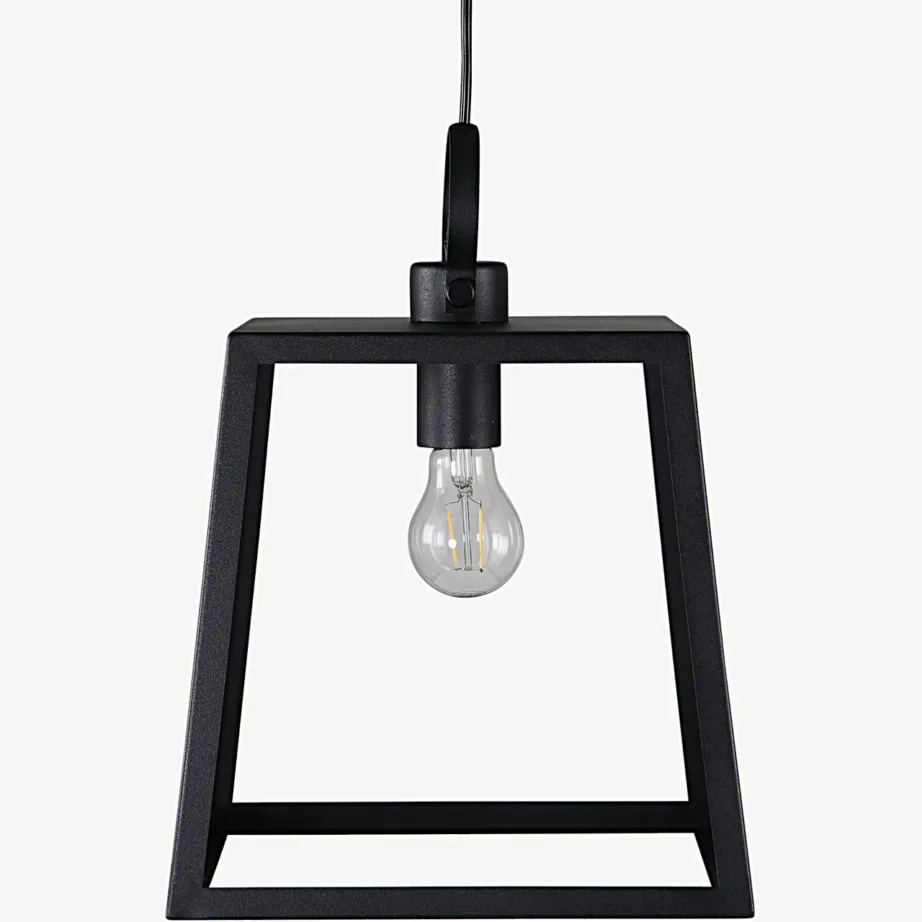 Tööstuslikku stiili mustast terasest rippvalgusti Hage, 28 × 28 × 37,5 cm, 15508-888 – 2