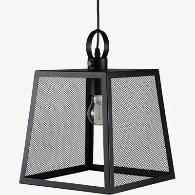Tööstusliku stiili mustast terasest rippvalgusti Hage, 28 × 28 × 37,5 cm - 15508-888