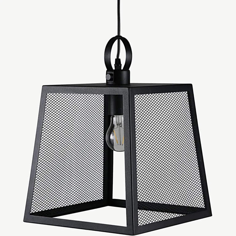 Tööstusliku stiili mustast terasest rippvalgusti Hage, 28 × 28 × 37,5 cm - 15508-888