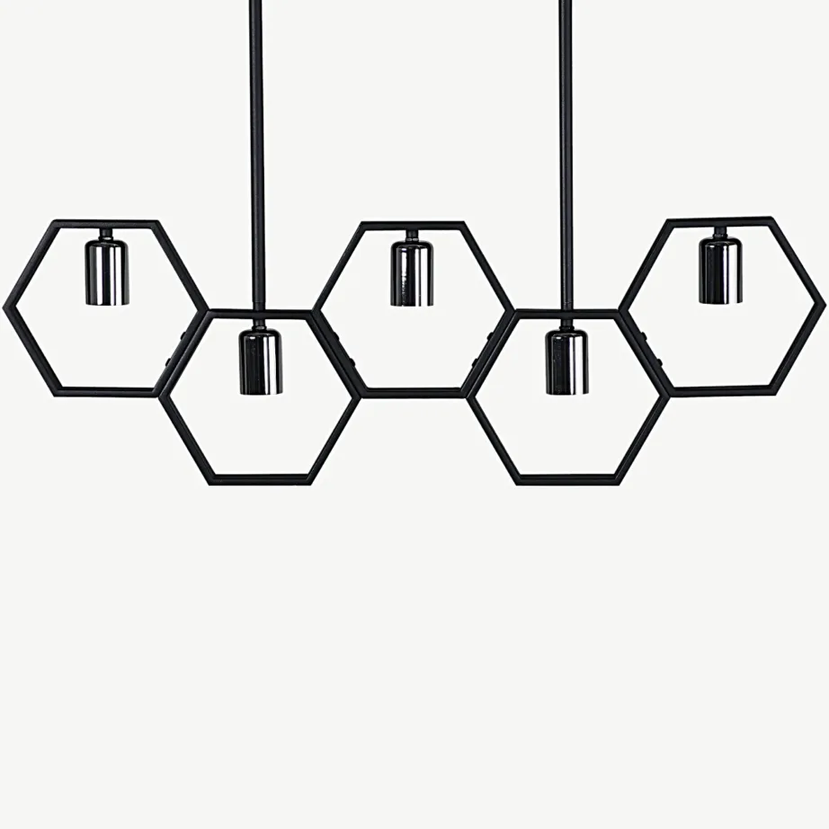 Queen B mustast terasest rippvalgusti, 4 valgusallikaga, L80 cm, 15510-888 – 2