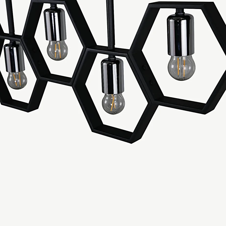 Queen B mustast terasest rippvalgusti, 4 valgusallikaga, L80 cm, 15510-888 – 4