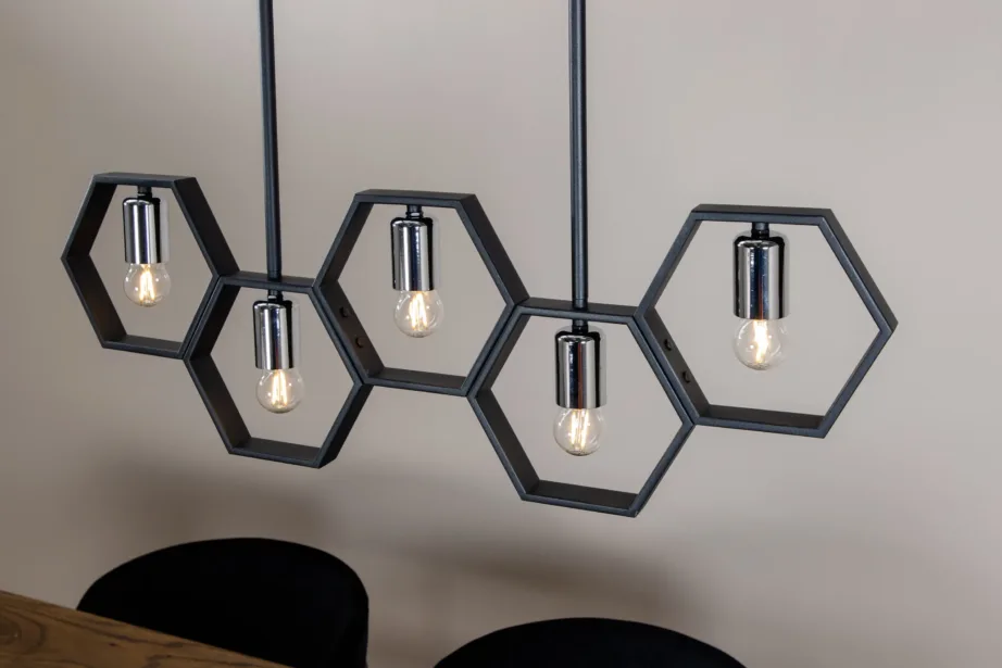 Queen B mustast terasest rippvalgusti, 4 valgusallikaga, L80 cm, 15510-888 – 12