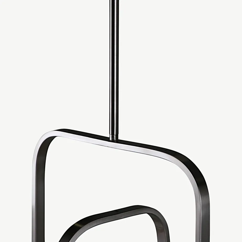 Hõbedase viimistlusega terasest rippvalgusti Aludra klaaskattega, 46 cm, 15511-805 – 3