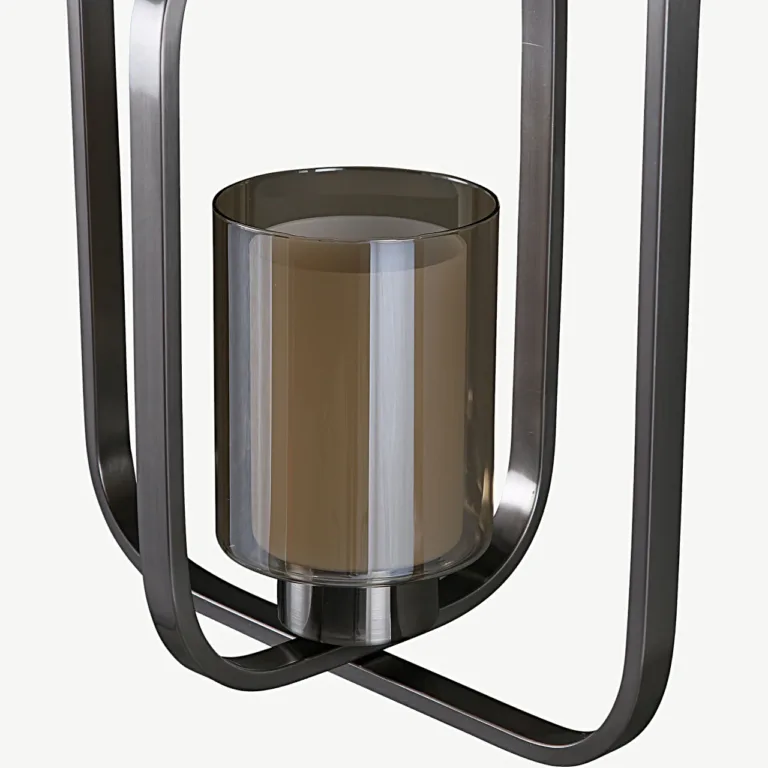 Hõbedase viimistlusega terasest rippvalgusti Aludra klaaskattega, 46 cm - 15511-805