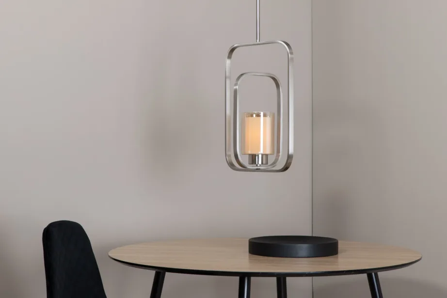 Hõbedase viimistlusega terasest rippvalgusti Aludra klaaskattega, 46 cm, 15511-805 – 10