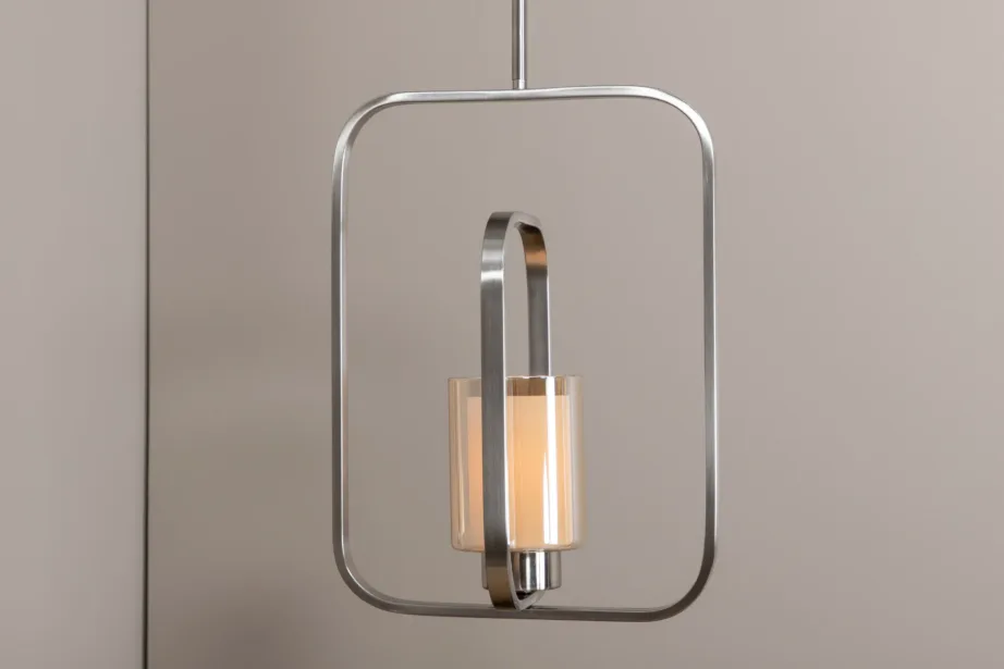 Hõbedase viimistlusega terasest rippvalgusti Aludra klaaskattega, 46 cm, 15511-805 – 12