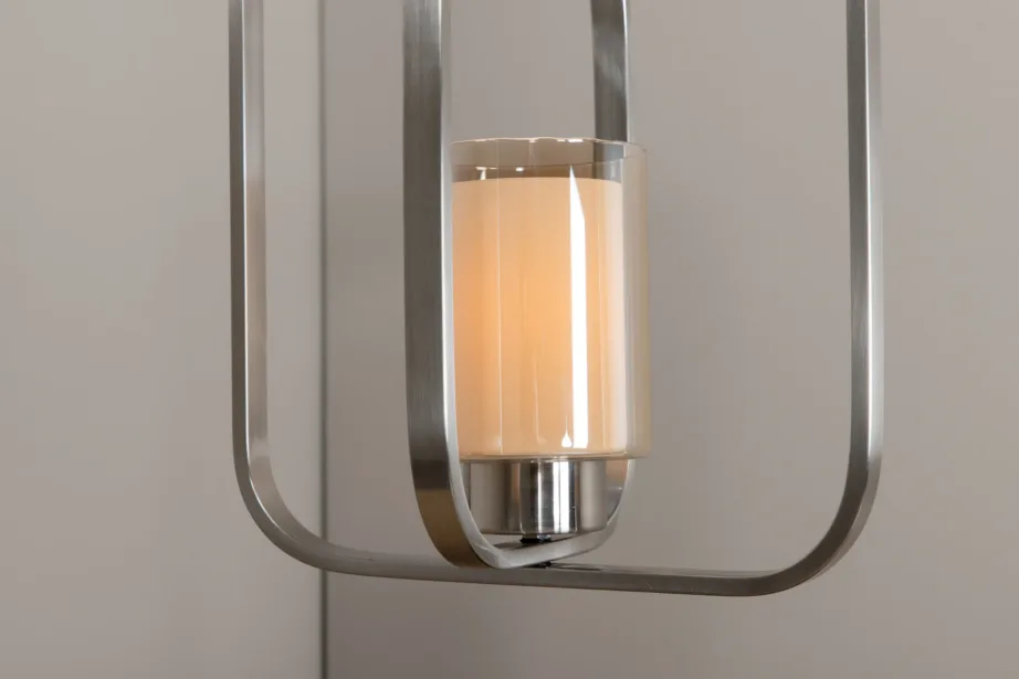 Hõbedase viimistlusega terasest rippvalgusti Aludra klaaskattega, 46 cm, 15511-805 – 13