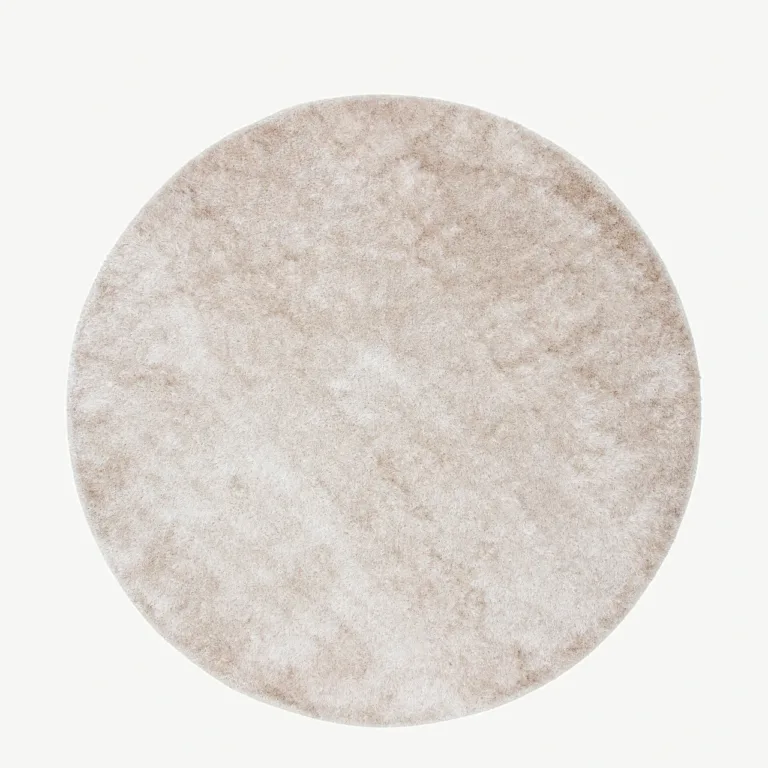 Mattis ümmargune beež vaip (polüester-puuvill, Ø200 cm) - 15512-340