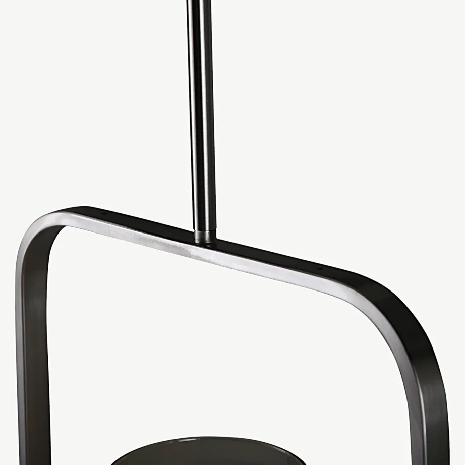 Hõbedase viimistlusega terasest rippvalgusti Aludra klaaskupliga, 15512-805 – 3