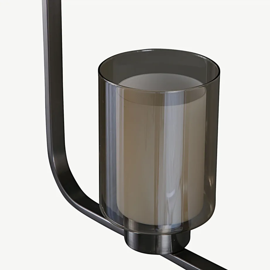 Hõbedase viimistlusega terasest rippvalgusti Aludra klaaskupliga, 15512-805 – 4