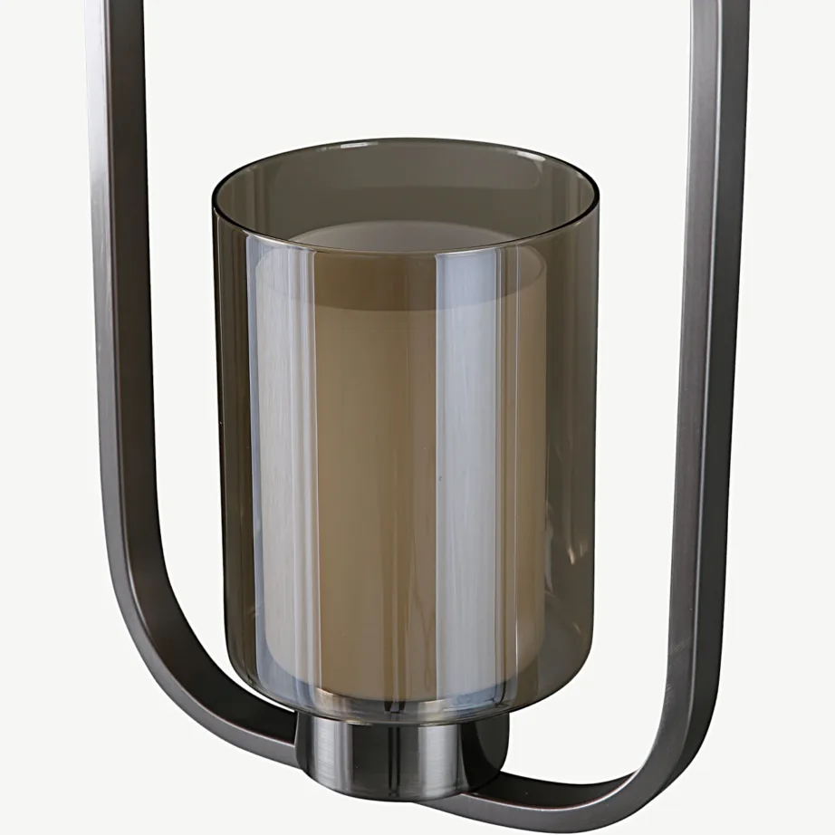 Hõbedane terasest ja klaasist rippvalgusti Aludra, 34 cm, 15513-805 – 2