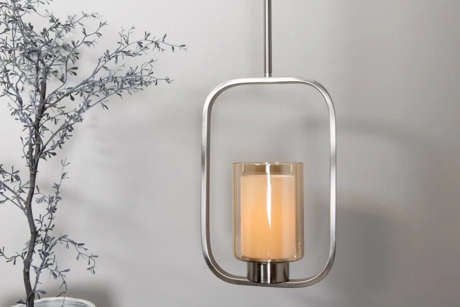 Hõbedane terasest ja klaasist rippvalgusti Aludra, 34 cm, 15513-805 – 9