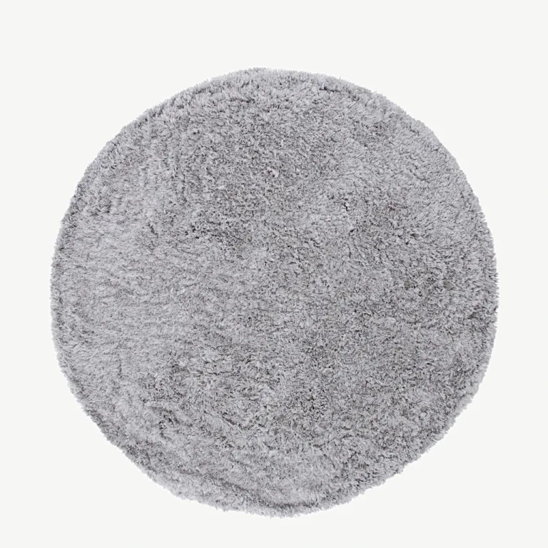 Natta ümmargune hõbedane vaip (polüester-puuvill, ø200 cm) - 15515-351