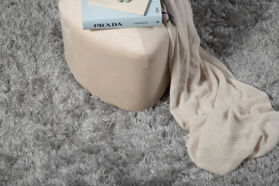 Natta ümmargune hõbedane vaip (polüester-puuvill, ø200 cm), 15515-351 – 6