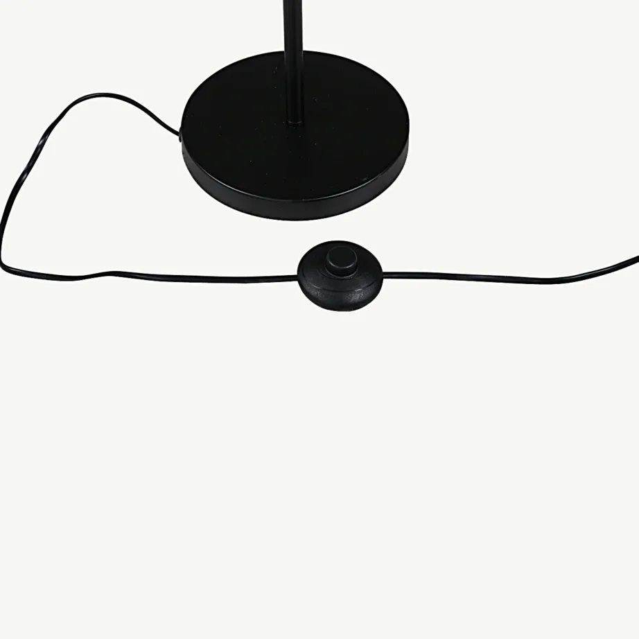 Reguleeritavate kuplitega must põrandalamp Atticuse puidudetailidega, 15516-888 – 4