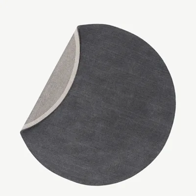 Ümmargune tumehall villavaip Ulla, läbimõõt 200 cm - 15519-365