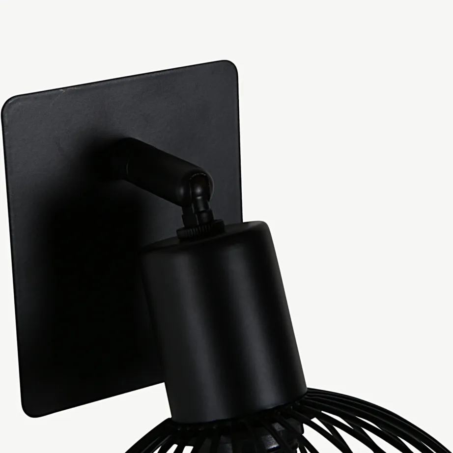 Mustast terasest võrekuppliga seinalamp Elsa, 18,5 cm, 15520-888 – 5