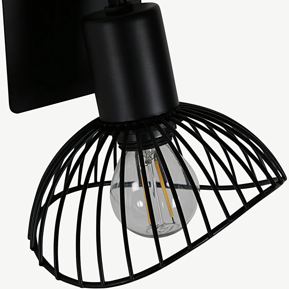 Mustast terasest võrekuppliga seinalamp Elsa, 18,5 cm, 15520-888 – 6