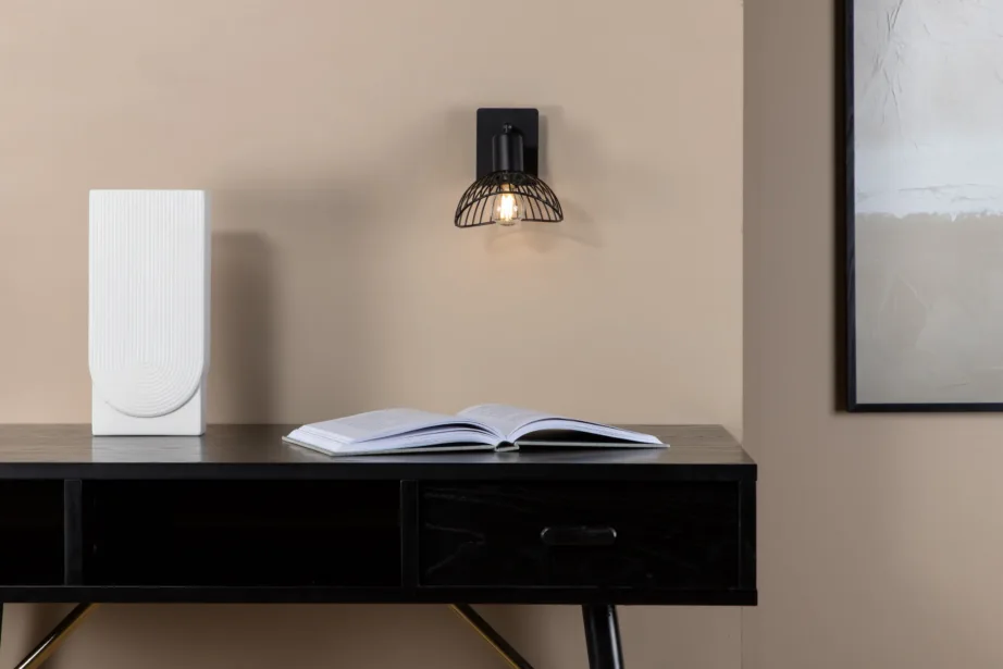 Mustast terasest võrekuppliga seinalamp Elsa, 18,5 cm, 15520-888 – 9