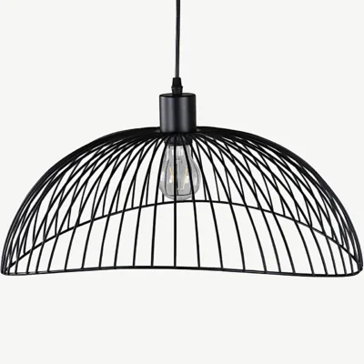 Mustast terasest võrgukuppel-ripplamp Elsa (Venture Home, 40 × 34 × 22 cm) - 15523-888