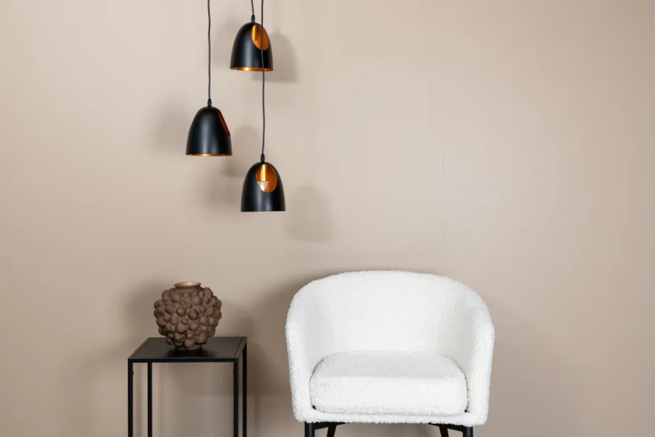 Kolme valgusallikaga musta tooniga rippvalgusti Elda vaskse sisemusega, terasest, 15534-888 – 6