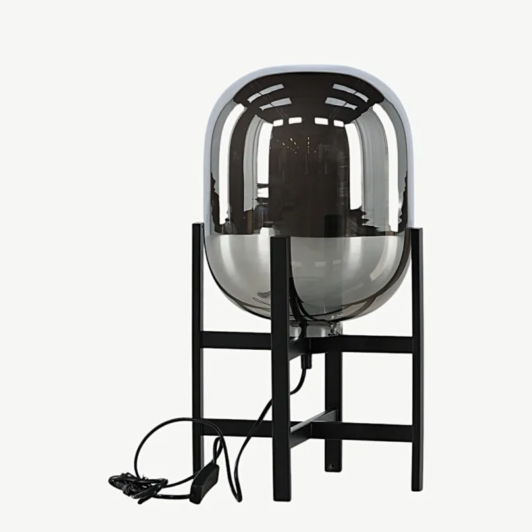 Altair laualamp, mustast terasest, peegeldusefektiga klaaskuppel, 45 cm - 15541-708
