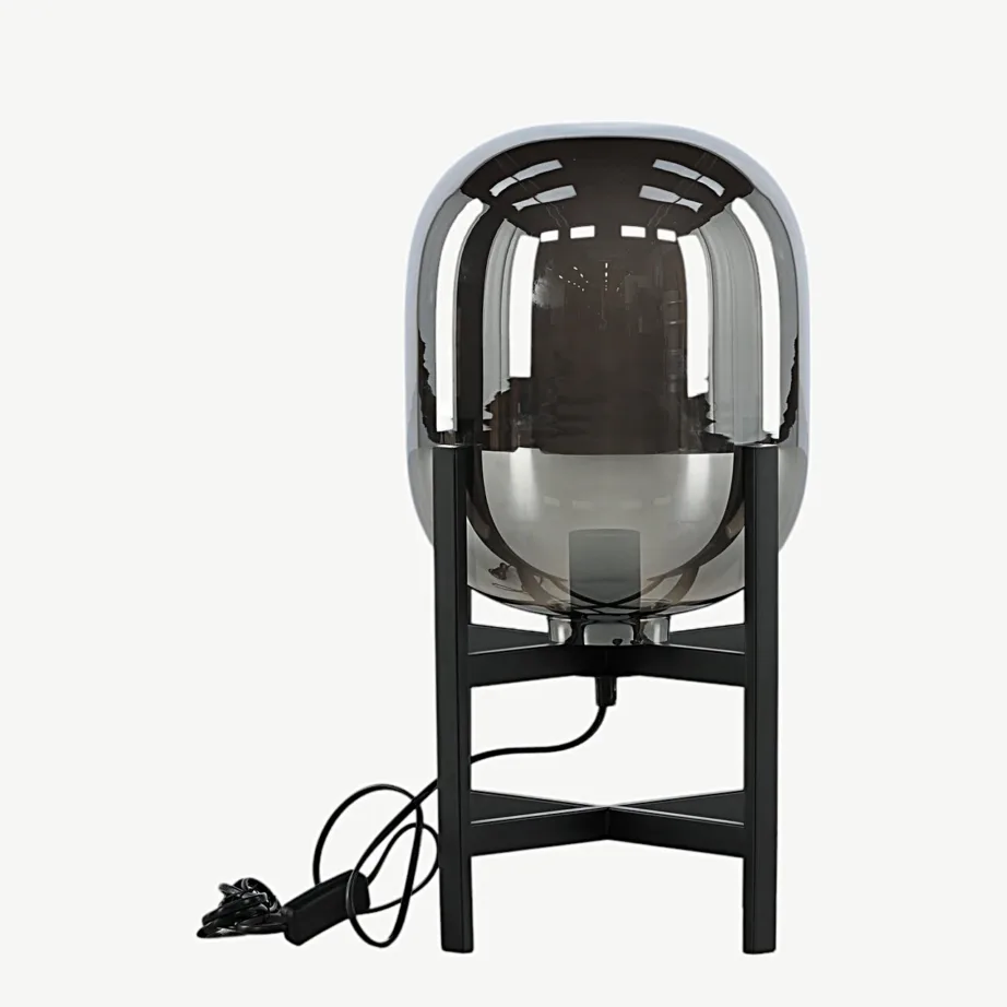 Altair laualamp, mustast terasest, peegeldusefektiga klaaskuppel, 45 cm, 15541-708 – 4