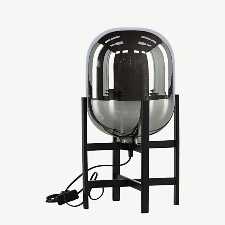 Altair laualamp, mustast terasest, peegeldusefektiga klaaskuppel, 45 cm - 15541-708