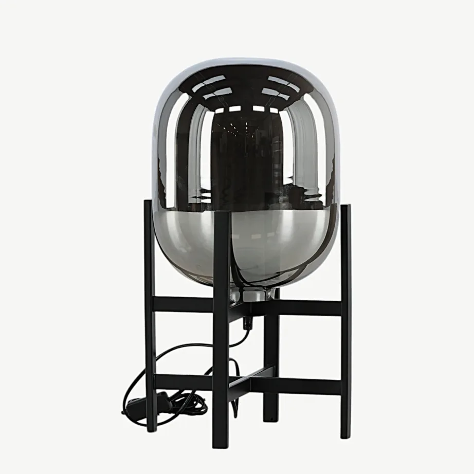 Altair laualamp, mustast terasest, peegeldusefektiga klaaskuppel, 45 cm, 15541-708 – 6