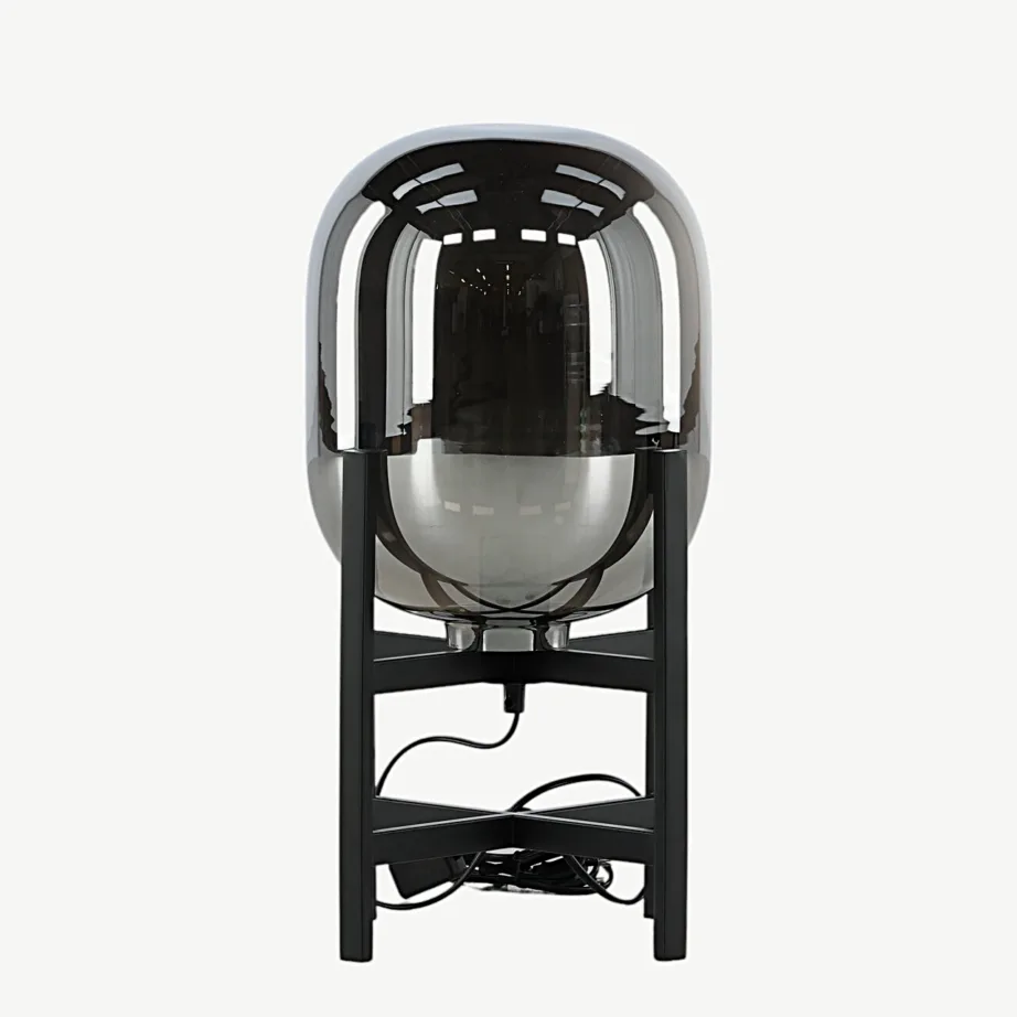 Altair laualamp, mustast terasest, peegeldusefektiga klaaskuppel, 45 cm, 15541-708 – 7