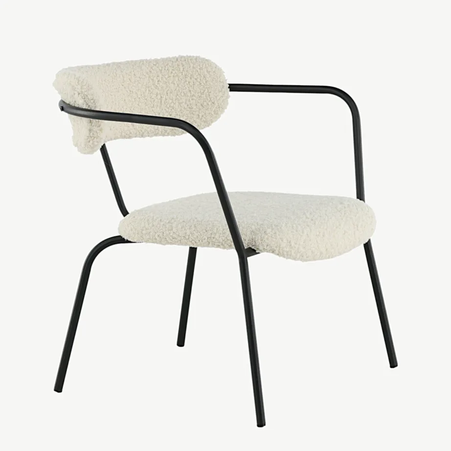 Duffy murdvalge buklee-kangaga tugitool musta metallraamiga, 15546-440 – 3