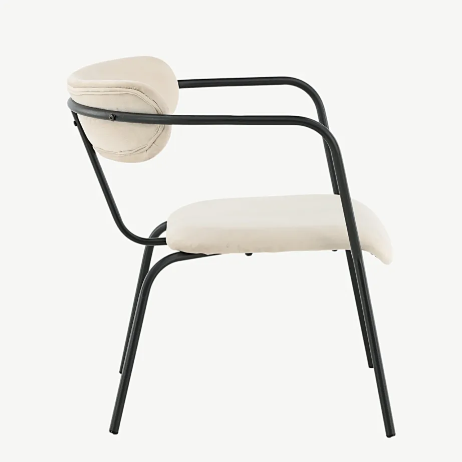 Beež velvetkangaga tugitool musta raamiga Duffy, 15546-880 – 2