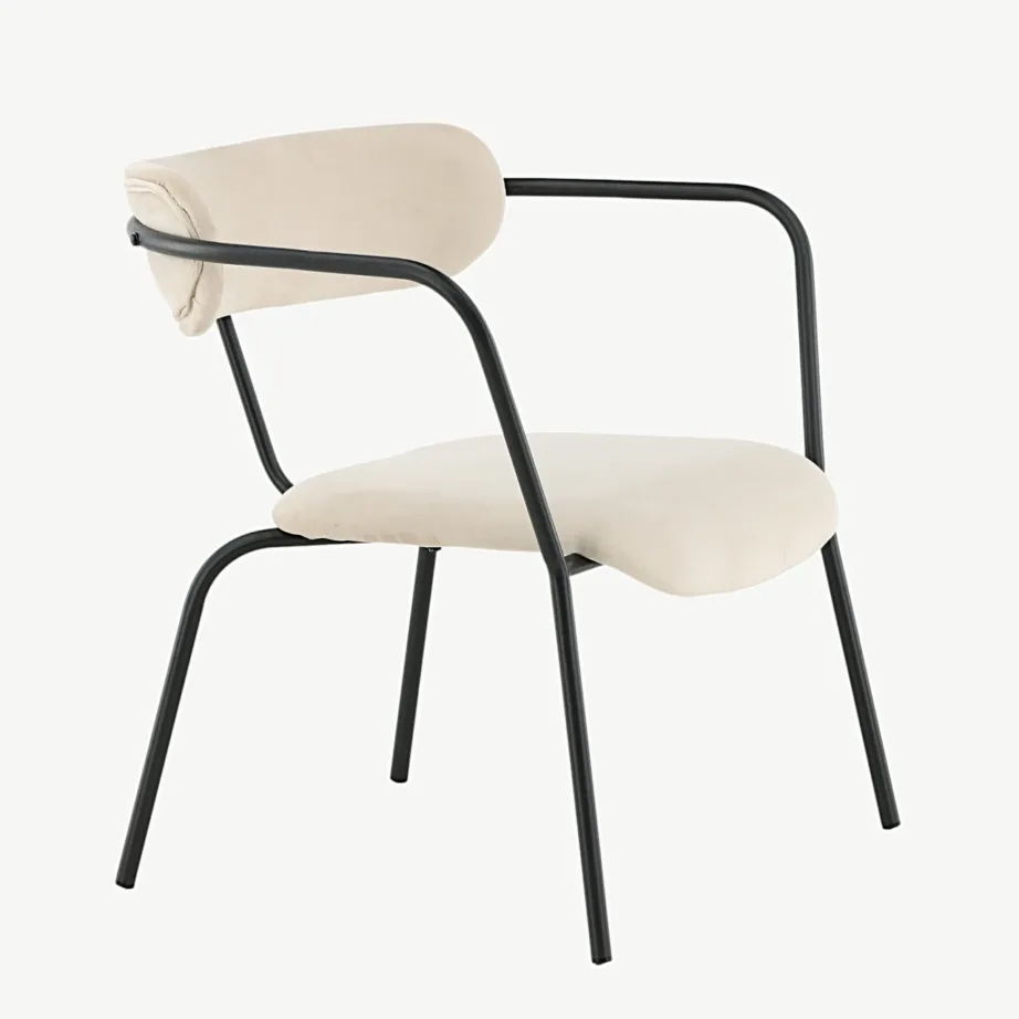 Beež velvetkangaga tugitool musta raamiga Duffy, 15546-880 – 3