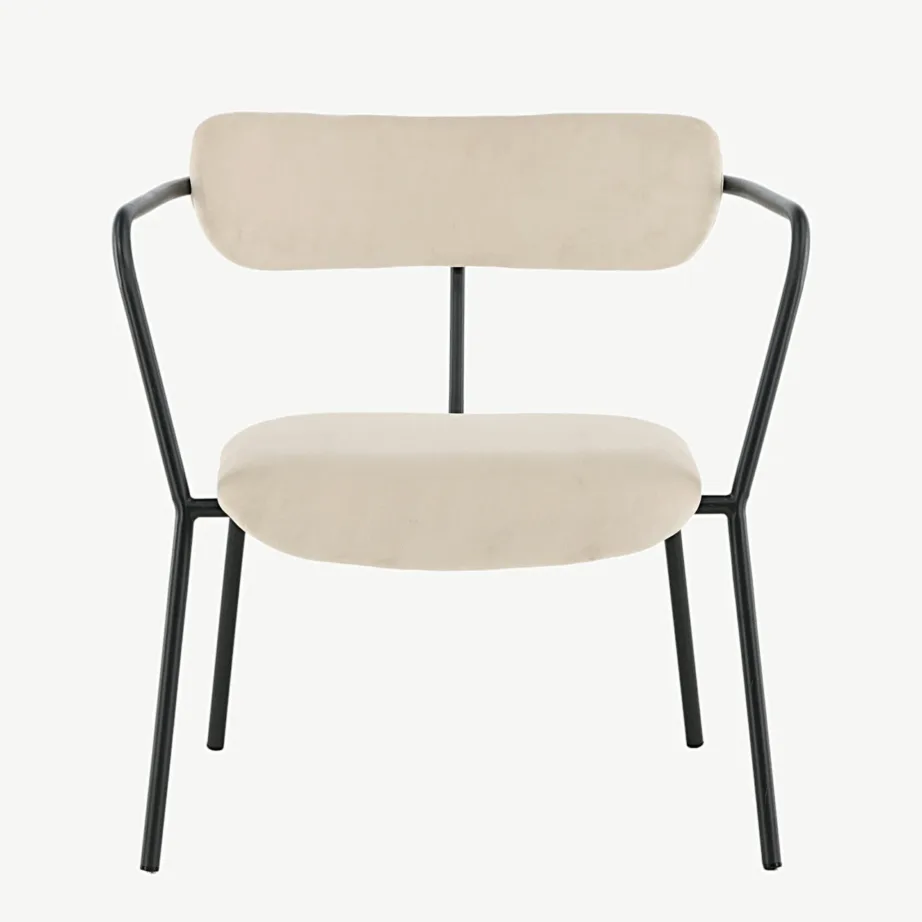 Beež velvetkangaga tugitool musta raamiga Duffy, 15546-880 – 4