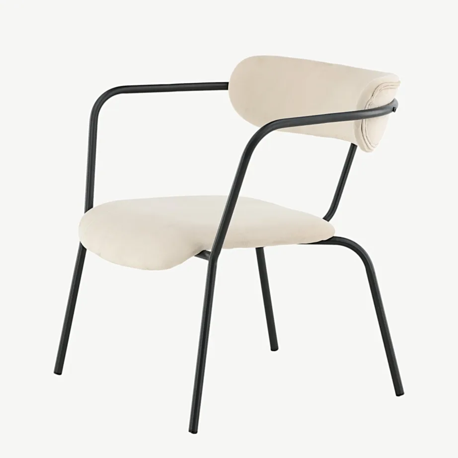 Beež velvetkangaga tugitool musta raamiga Duffy, 15546-880 – 6