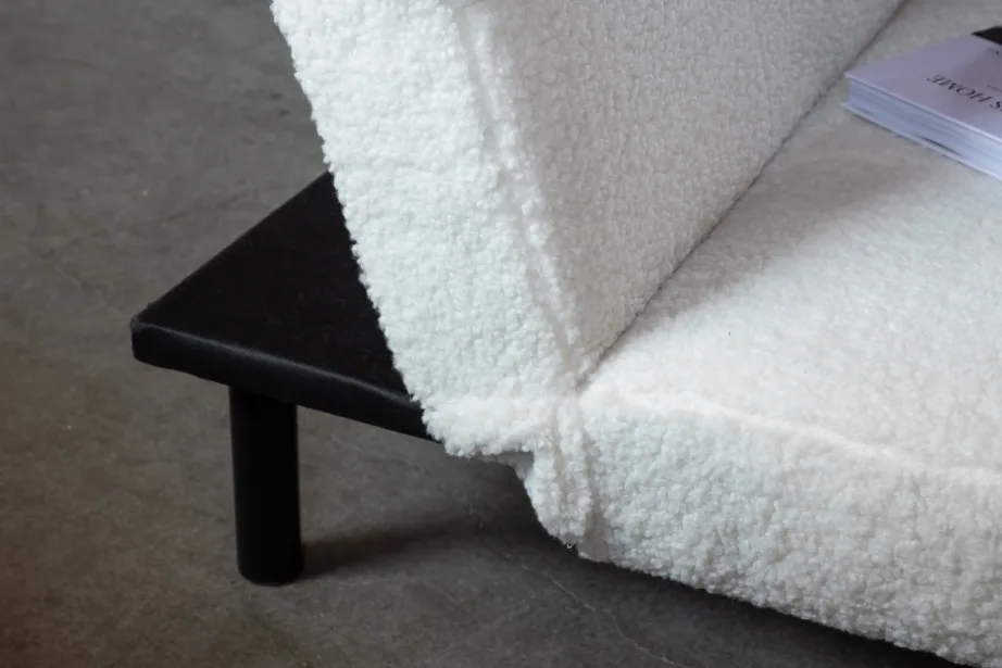 Bodil sarja lahtikäiv valge buklee diivanvoodi mustade terasjalgadega, 15549-000 – 10