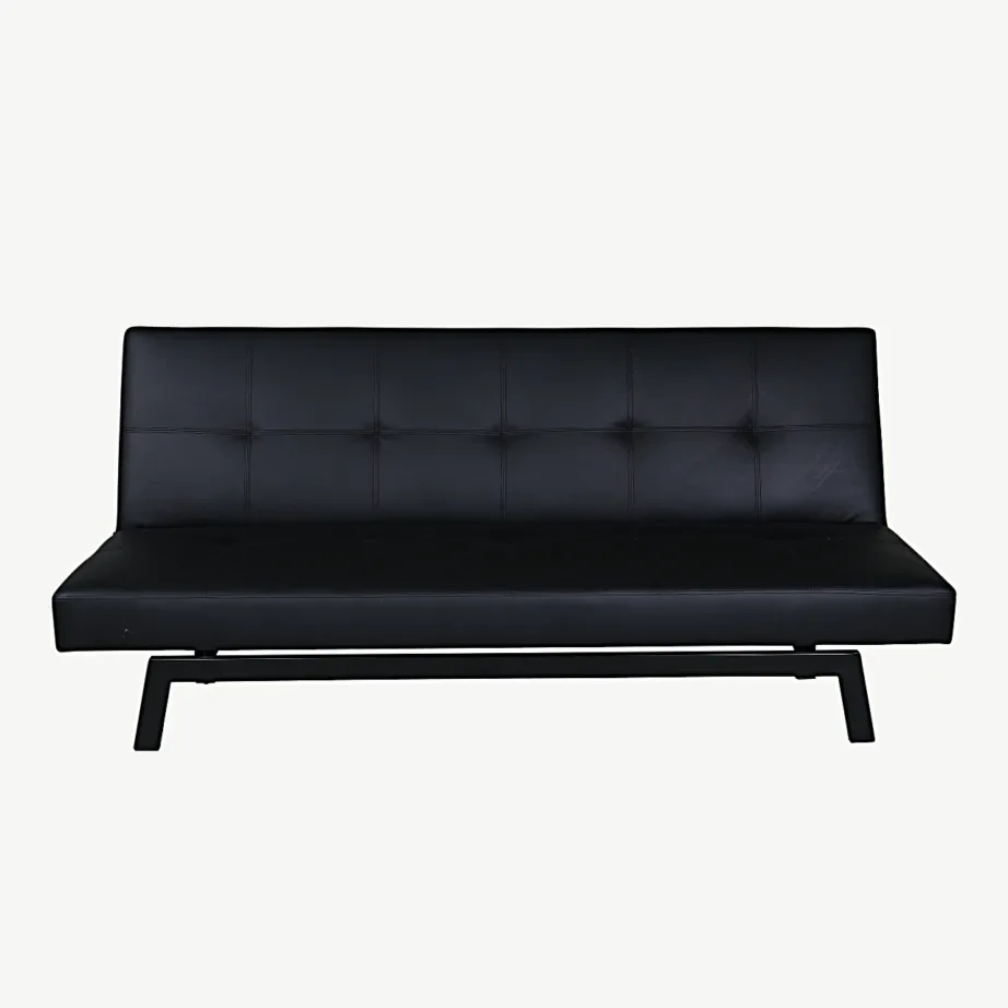 Lahtikäiv mustast kunstnahast diivanvoodi Bodil terasjalgadega, 15549-288 – 2