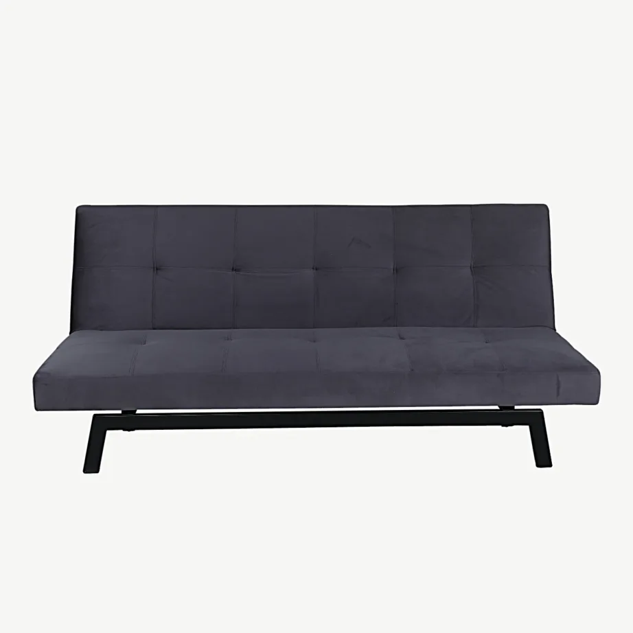 Lahtikäiv tumehall sametist diivanvoodi Bodil mustade jalgadega, 15549-955 – 2