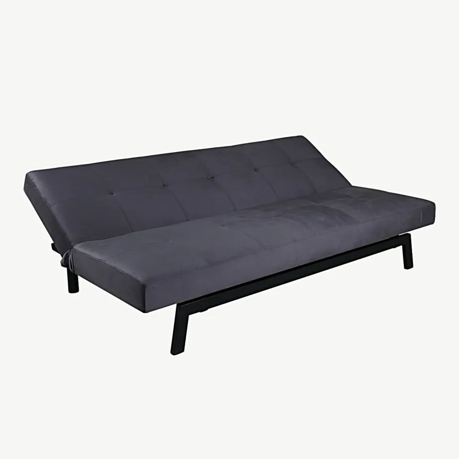 Lahtikäiv tumehall sametist diivanvoodi Bodil mustade jalgadega, 15549-955 – 3