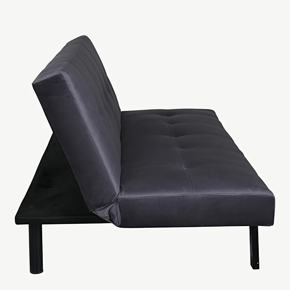 Lahtikäiv tumehall sametist diivanvoodi Bodil mustade jalgadega, 15549-955 – 5