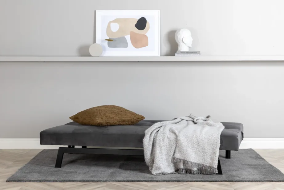 Lahtikäiv tumehall sametist diivanvoodi Bodil mustade jalgadega, 15549-955 – 12