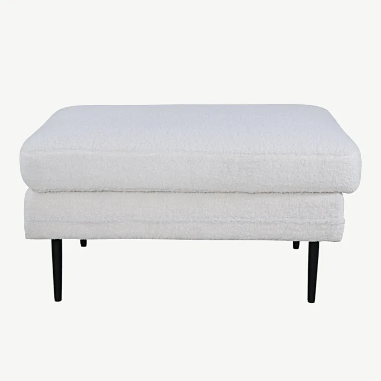 Valge bukleekangaga tumba Boom mustade terasjalgadega, 90 × 70 cm - 15550-000