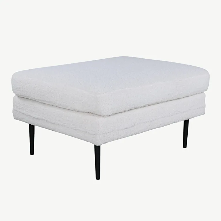 Valge bukleekangaga tumba Boom mustade terasjalgadega, 90 × 70 cm - 15550-000