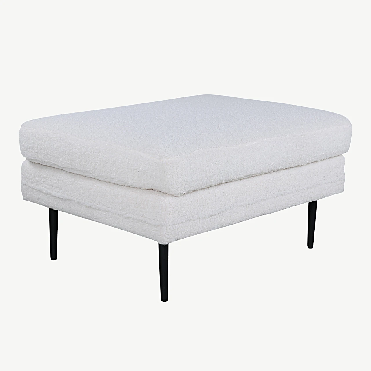 Valge bukleekangaga tumba Boom mustade terasjalgadega, 90 × 70 cm - 15550-000