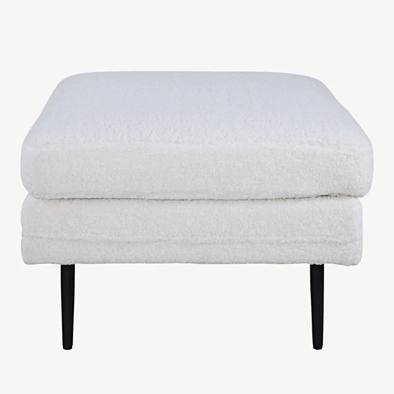 Valge bukleekangaga tumba Boom mustade terasjalgadega, 90 × 70 cm - 15550-000